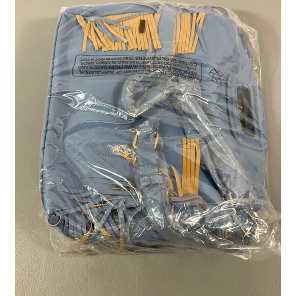 ah·dorned Denim Blue Faux Leather Fringe Handbag with Removable Straps - Picture 6 of 8